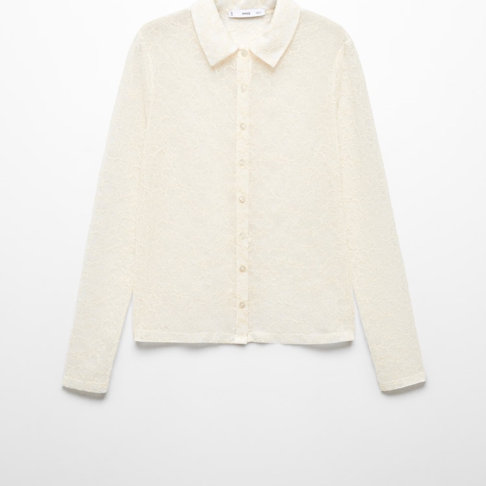 Mango Semi-Transparent Lace Shirt